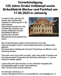 	125 Jahre Grube Merkur und Brikettfabrik Volldampf und Parkfest