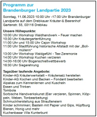 Programm zur Brandenburger Landpartie 2023
