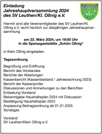 Jahreshauptversammlung