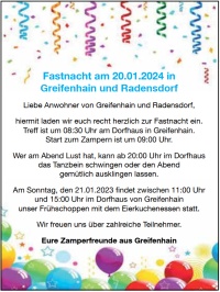 Fastnacht in Greifenhain und Radensdorf