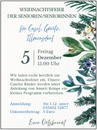 WEIHNACHTSFEIER DER SENIOREN/SENIORINNEN