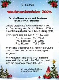 Weihnachtsfeier OT Leuthen