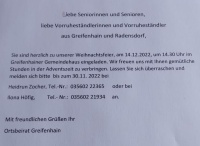 Weihnachtsfeier des Ortsbeirates Greifenhain