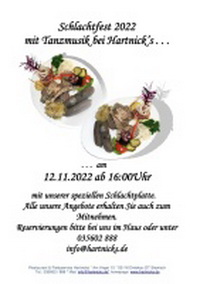 Schlachtefest bei Hartnick`s