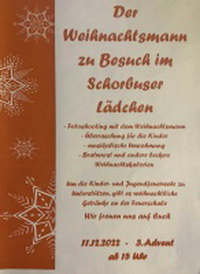 Der Weihnachtsmann zu Besuch im Schorbuser Lädchen
