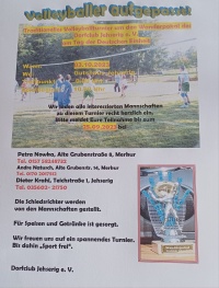 Traditionelles Volleyballturnier um den Wanderpokal des Dorfclub Jehserig e. V. am Tag der Deutschen Einheit