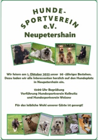 Hundesportverein Neupetershain e.V. feiert sein 50-jähriges Bestehen