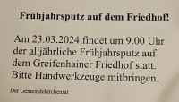 Frühjahrsputz auf dem Friedhof!