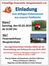 Eisbeinessen aus der Feldküche