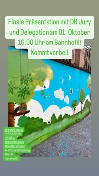 Finale Präsentation am Bahnhof