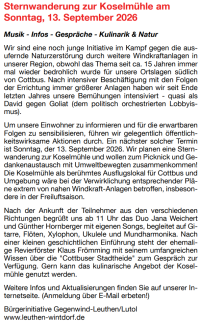 Sternwanderung zur Koselmühle