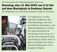 Fahrradcodierung in Drebkau