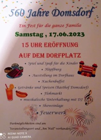 560 Jahre Domsdorf