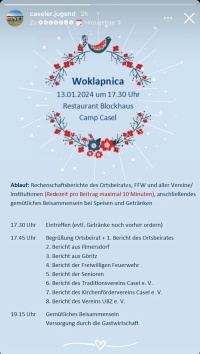 Herzliche Einladung zur Woklapnica
