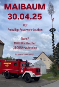 Maibaum aufstellen in Leuthen