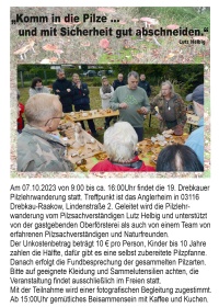 19. Drebkauer Pilzlehrwanderung