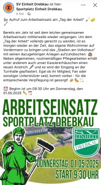 Arbeitseinsatz - Sportplatz Drebkau